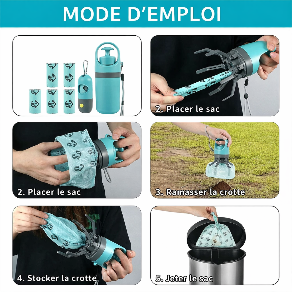 Mode d'emploie du ramasse crotte 