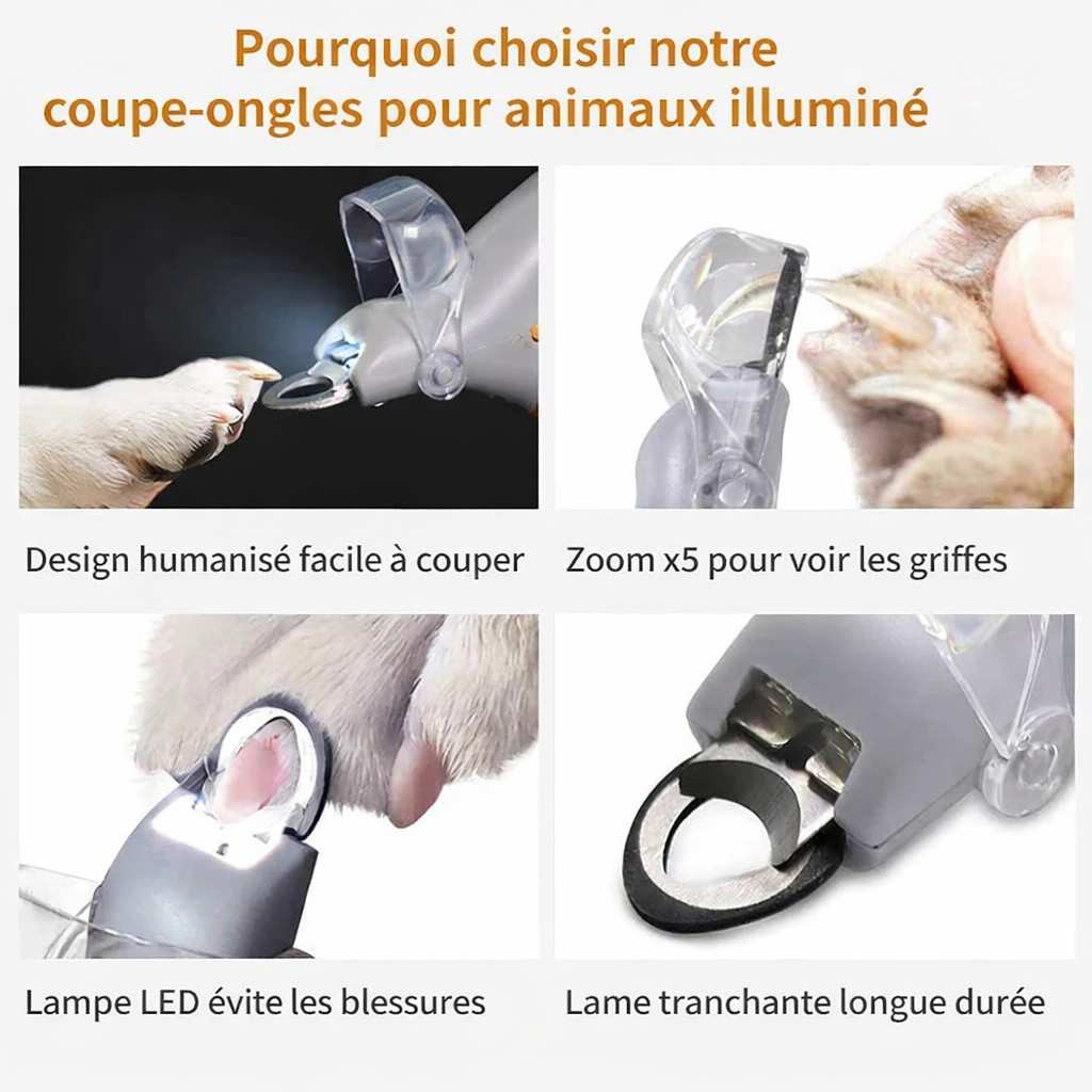 Coupe-griffes avec lumière intégrée