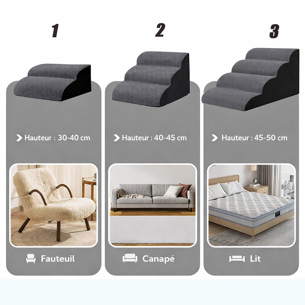 Escalier 2/3/4 marches pour animaux 