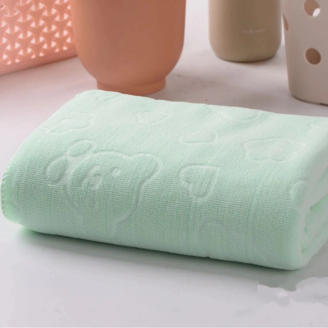 Serviette verte à motif 