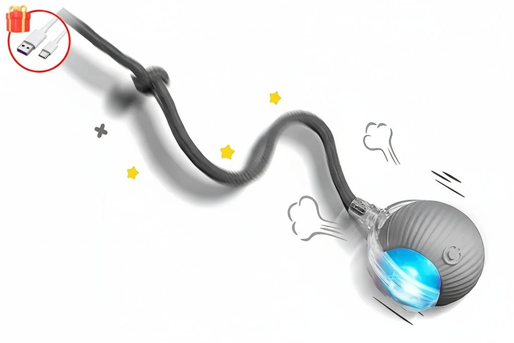 Balle grise avec queue