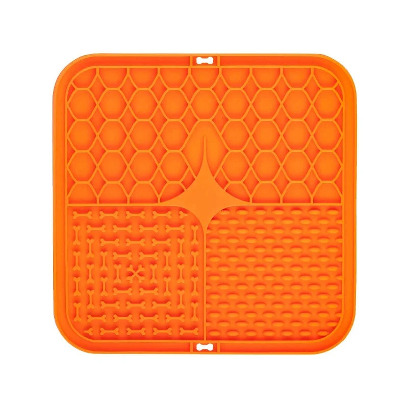Tapis de léchage en silicone orange