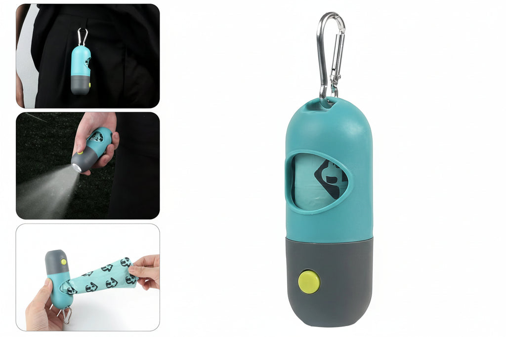 Lampe LED avec poche de sac à crotte