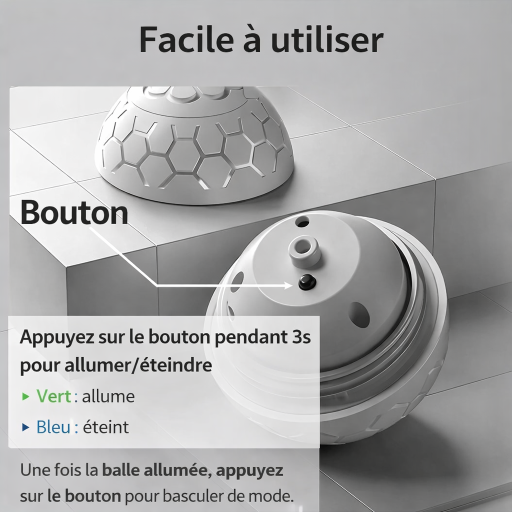 Balle avec bouton de fonctionnement ON/OFF